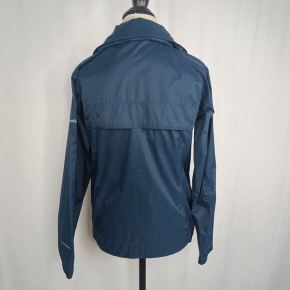 Columbia Blue Windbreaker Jacket Small Hood Outdoor - Picture 5 of 10